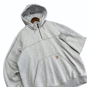 Carhartt Rain Defender Quarter Zip Hoodie Mens XL Gray Original Fit Sweatshirt